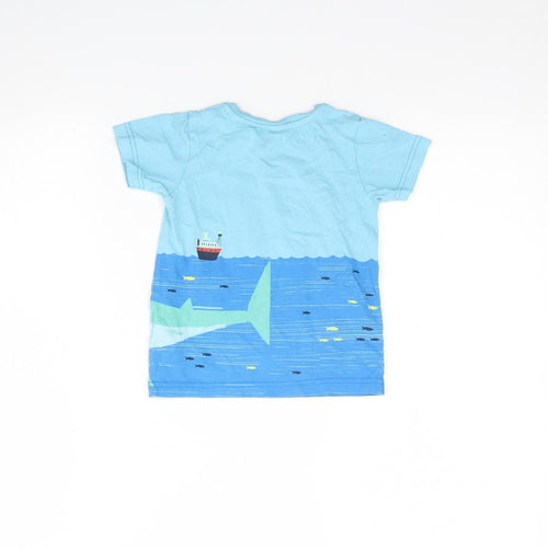 Preworn Baby Blue   Basic T-Shirt Size 18-24 Months  - shark