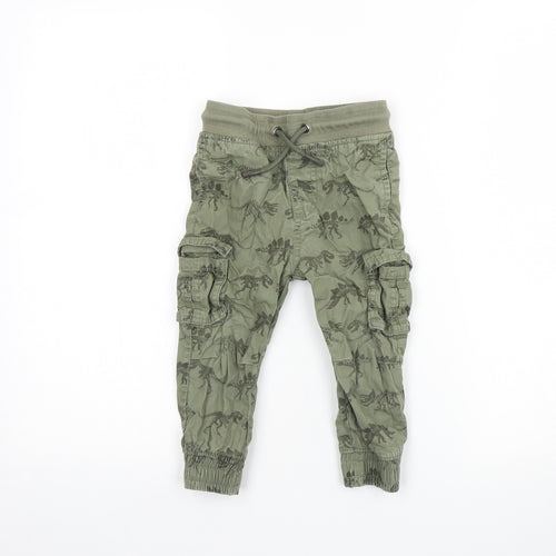 F&F Baby Green Animal Print  Jogger Trousers Size 18 Months  - Dinosaur