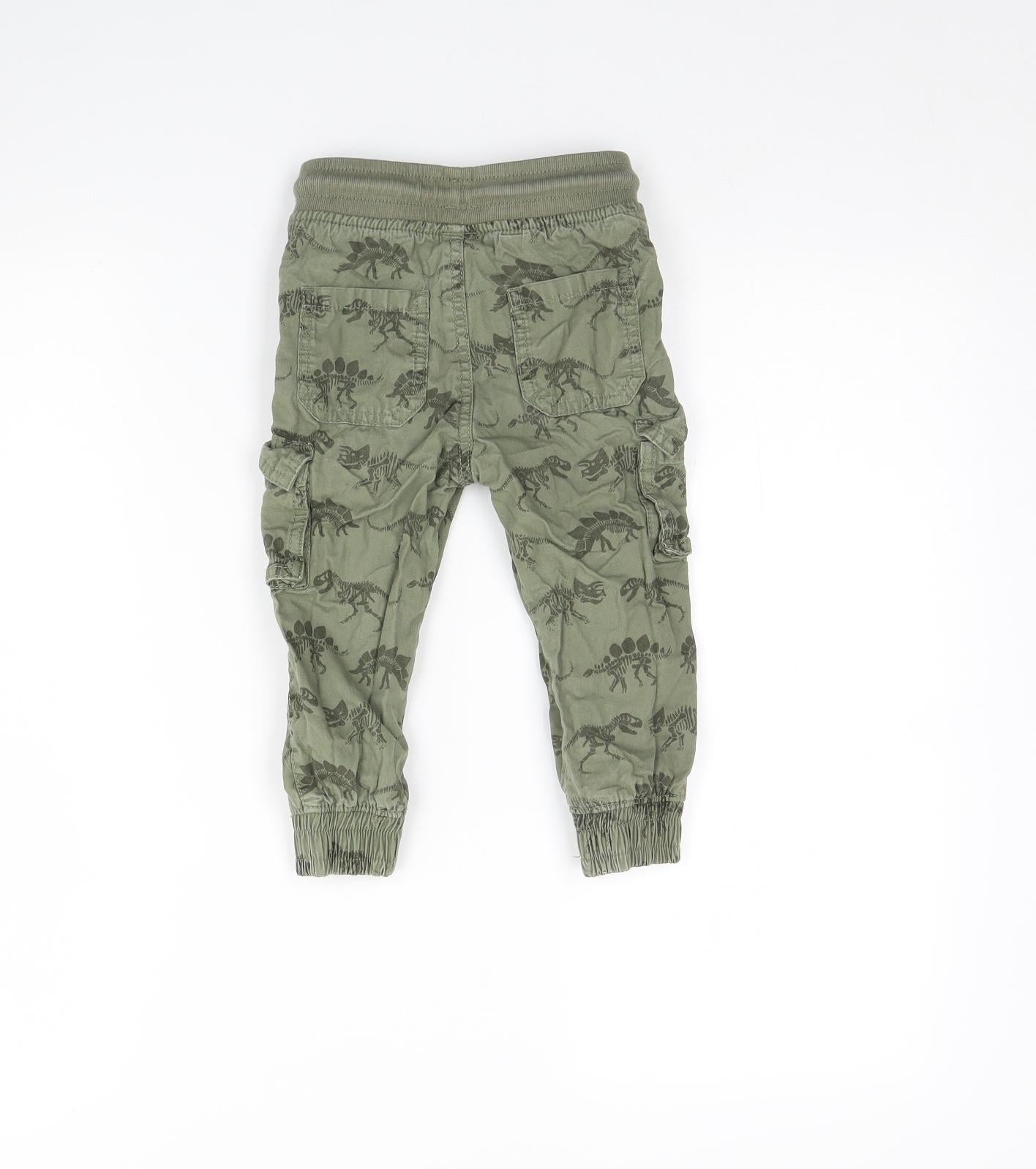 F&F Baby Green Animal Print  Jogger Trousers Size 18 Months  - Dinosaur