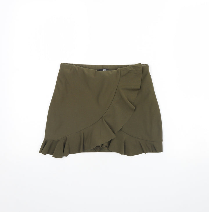 Missguided Womens Green Cut-Off Shorts Size 8