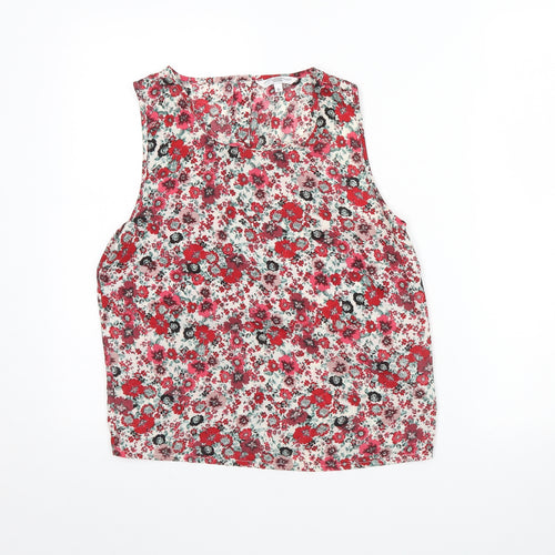 New Look Womens Red Floral  Basic Tank Size 10