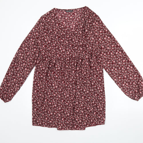 SheIn Womens Purple Floral  Fit & Flare  Size S