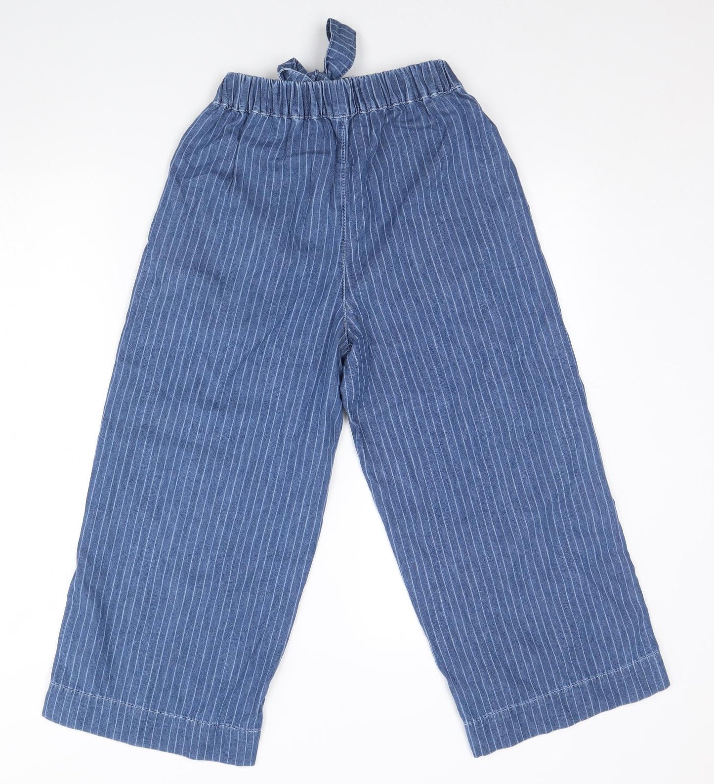 NEXT Womens Blue Striped Denim Straight Jeans Size 8 L28 in
