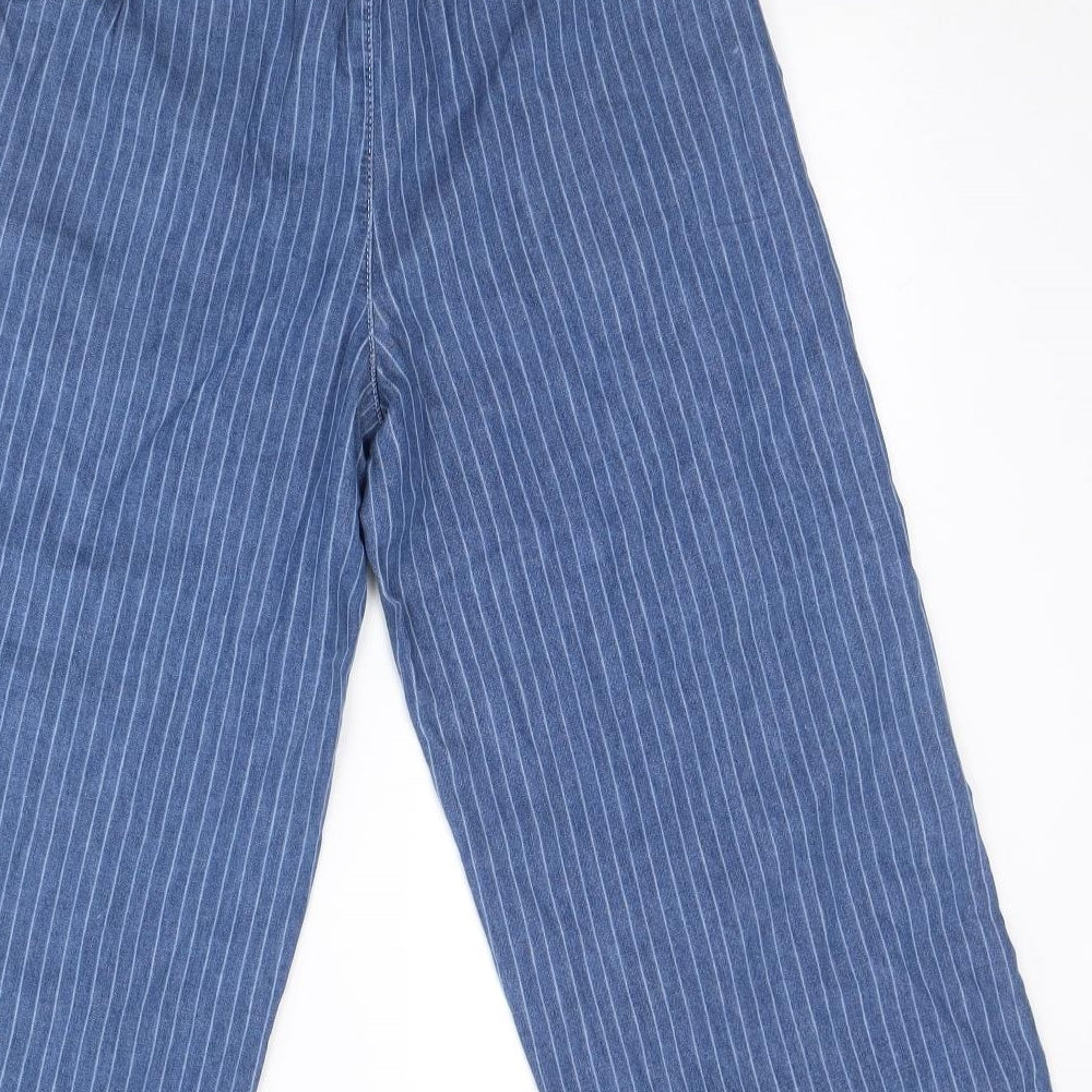 NEXT Womens Blue Striped Denim Straight Jeans Size 8 L28 in