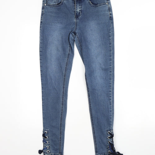 365 Denim Womens Blue  Denim Skinny Jeans Size 10 L30 in - Tie Detail