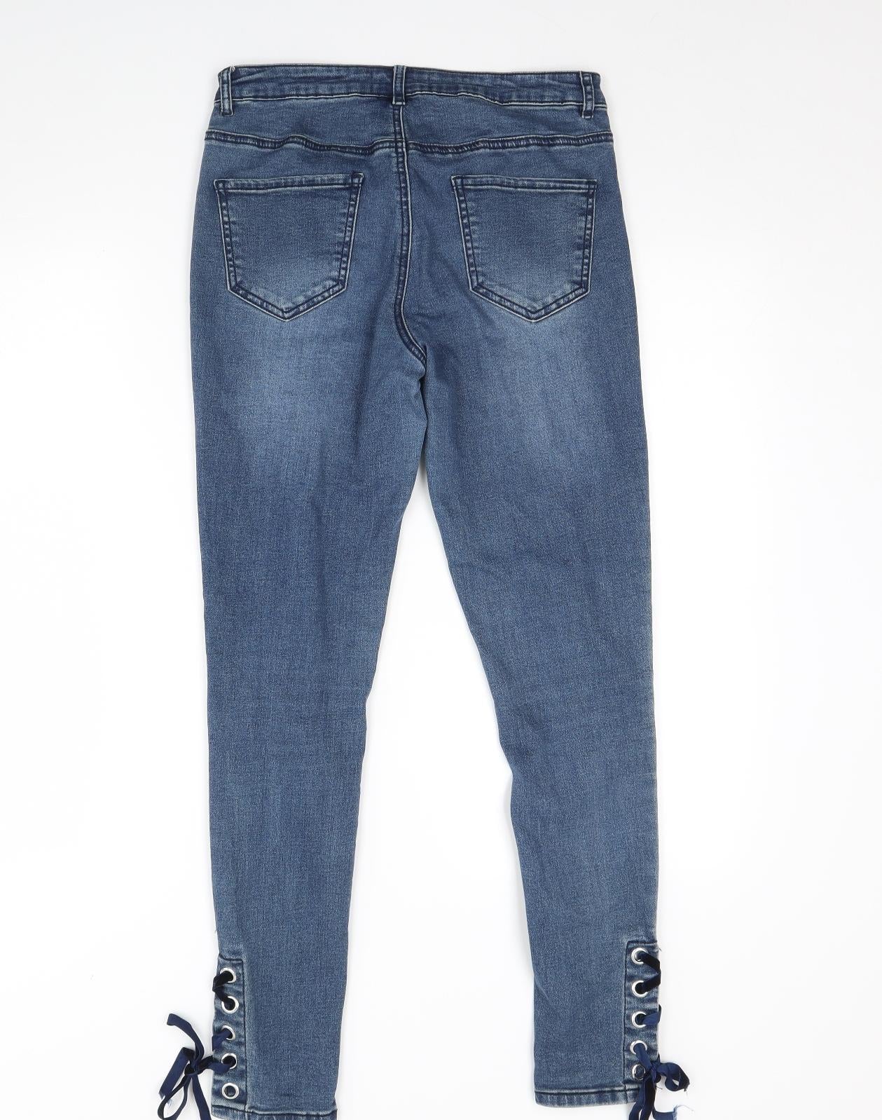 365 Denim Womens Blue  Denim Skinny Jeans Size 10 L30 in - Tie Detail