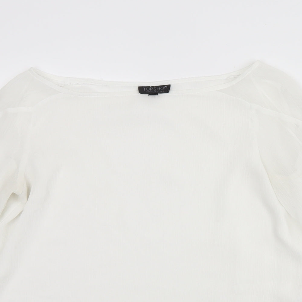 Topshop Womens White   Basic Blouse Size 6