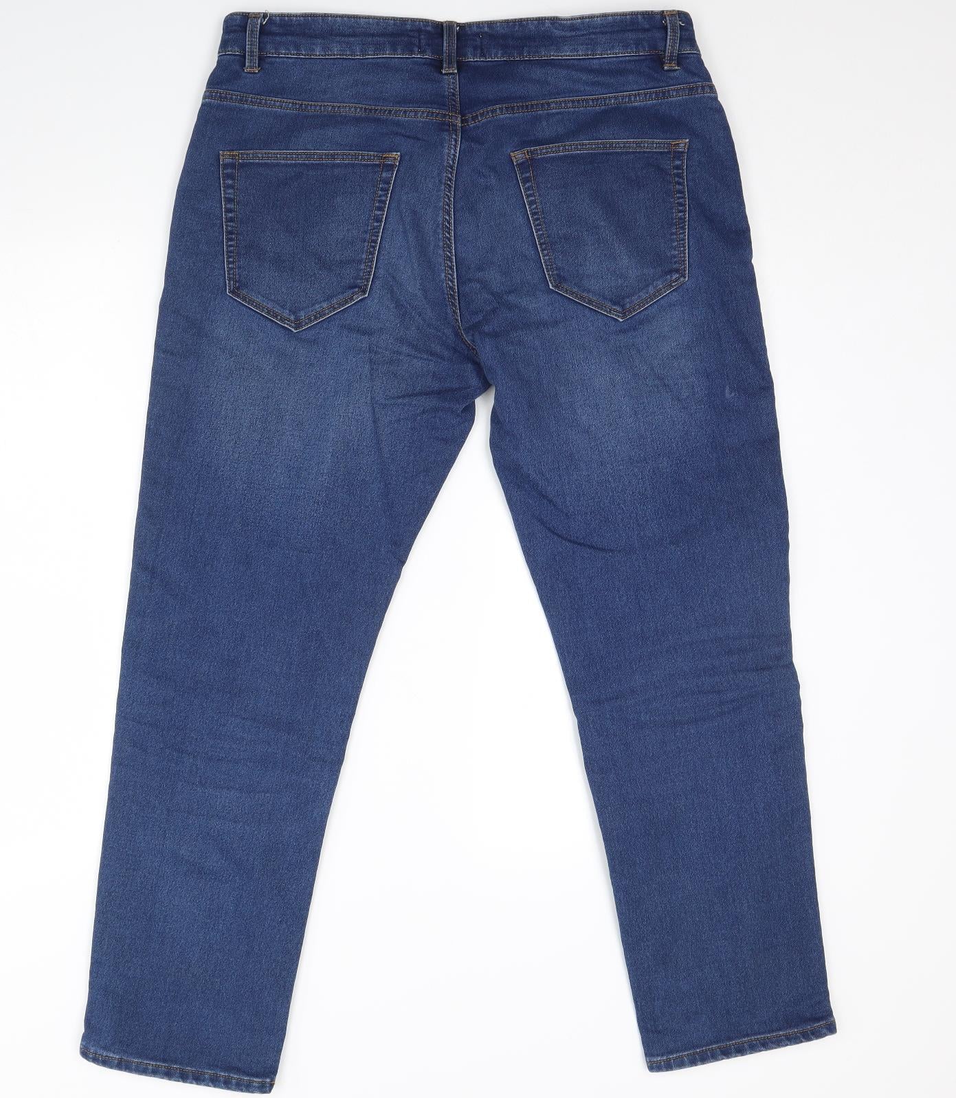 Easy Mens Blue  Denim Straight Jeans Size 34 L30 in