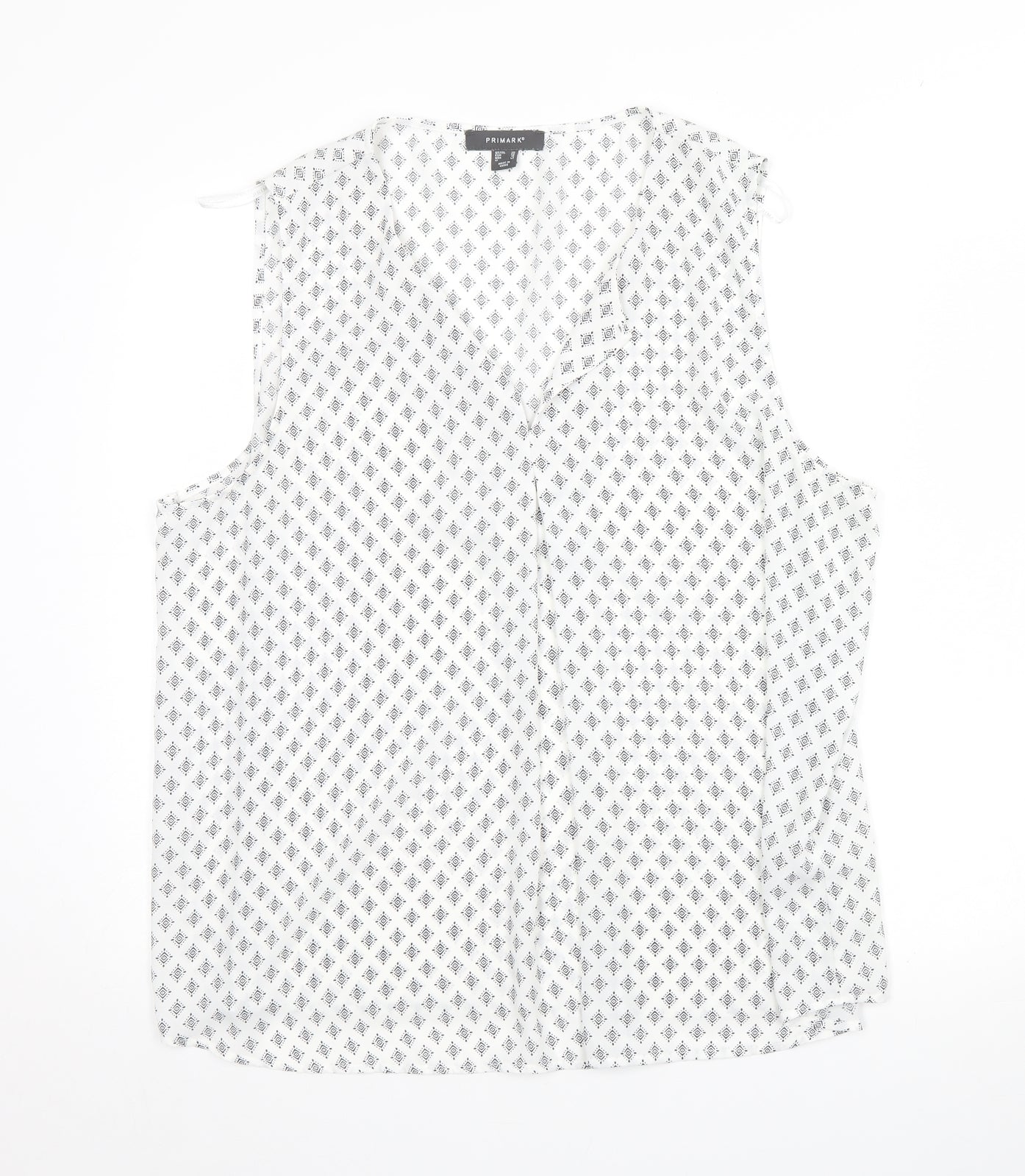 Primark Womens White Geometric  Basic Tank Size 20