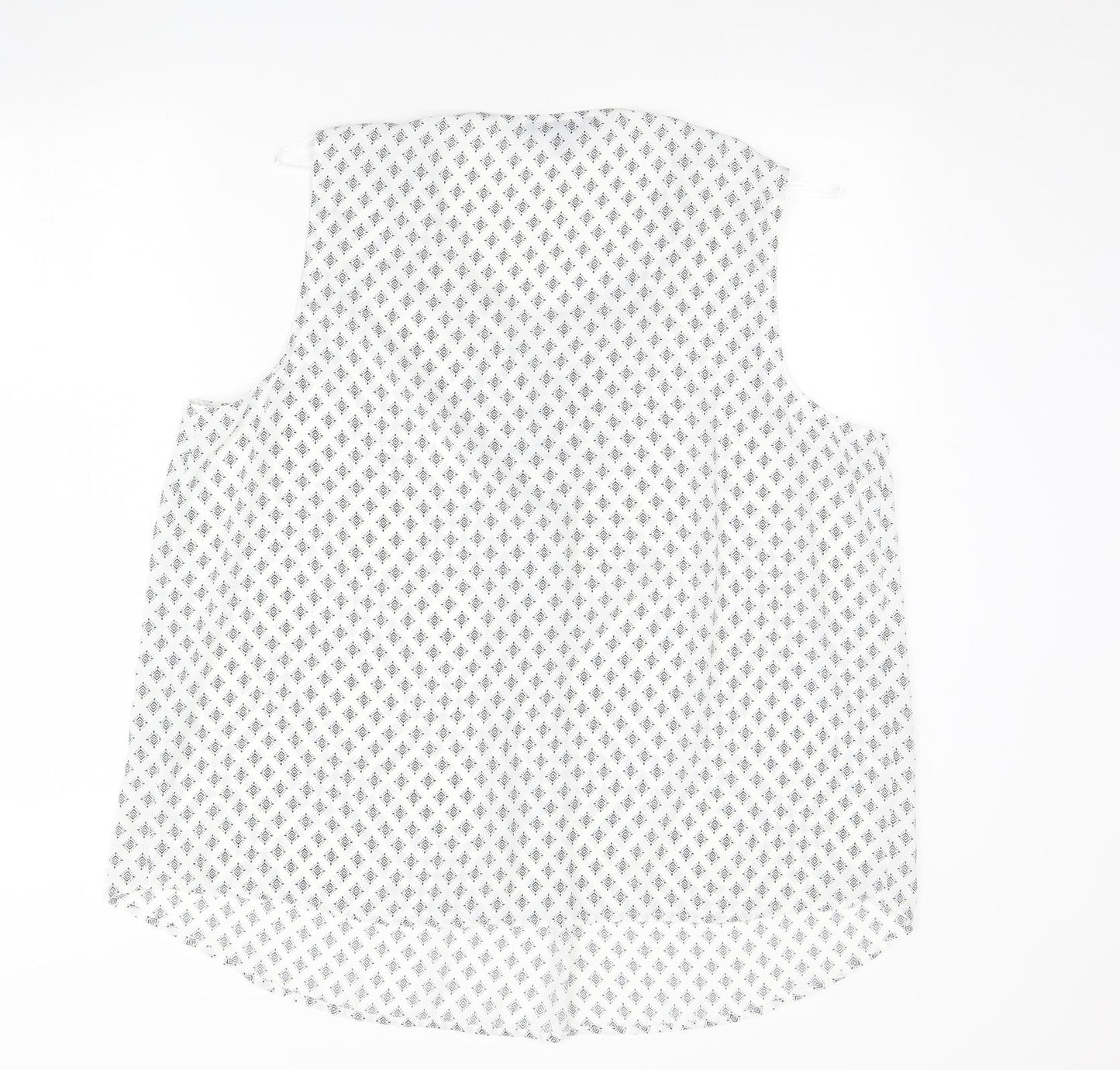 Primark Womens White Geometric  Basic Tank Size 20