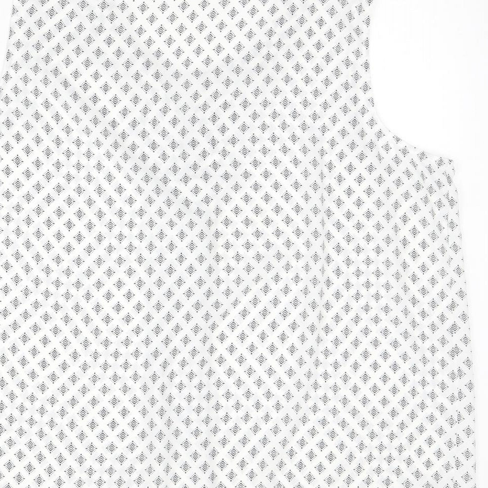 Primark Womens White Geometric  Basic Tank Size 20