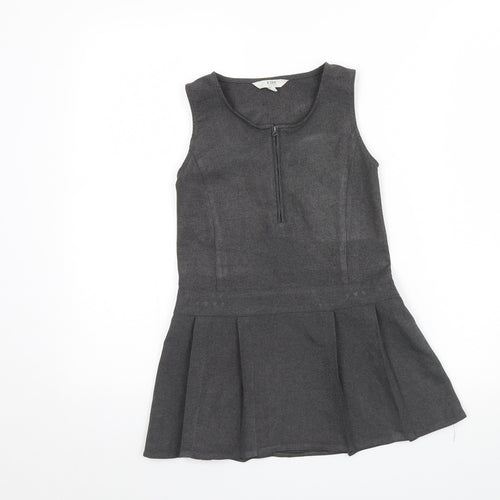 Peacocks Girls Grey   Pinafore/Dungaree Dress  Size 5 Years  - School