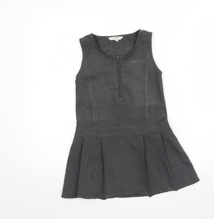 Peacocks Girls Grey   Pinafore/Dungaree Dress  Size 5 Years  - School