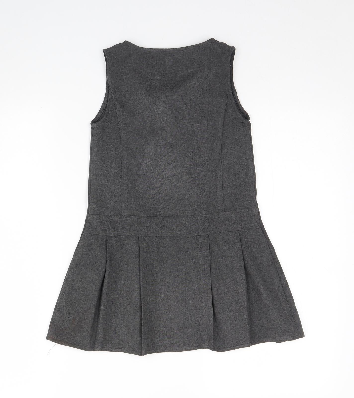 Peacocks Girls Grey   Pinafore/Dungaree Dress  Size 5 Years  - School