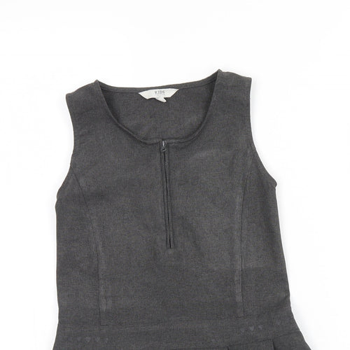 Peacocks Girls Grey   Pinafore/Dungaree Dress  Size 5 Years  - School