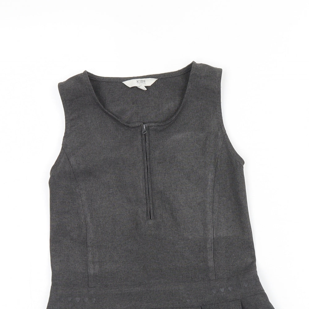 Peacocks Girls Grey   Pinafore/Dungaree Dress  Size 5 Years  - School