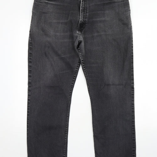 M&s Mens Black  Denim Straight Jeans Size 38 in L29 in