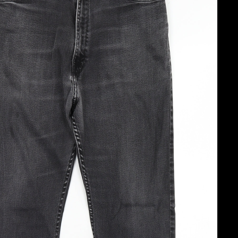 M&s Mens Black  Denim Straight Jeans Size 38 in L29 in