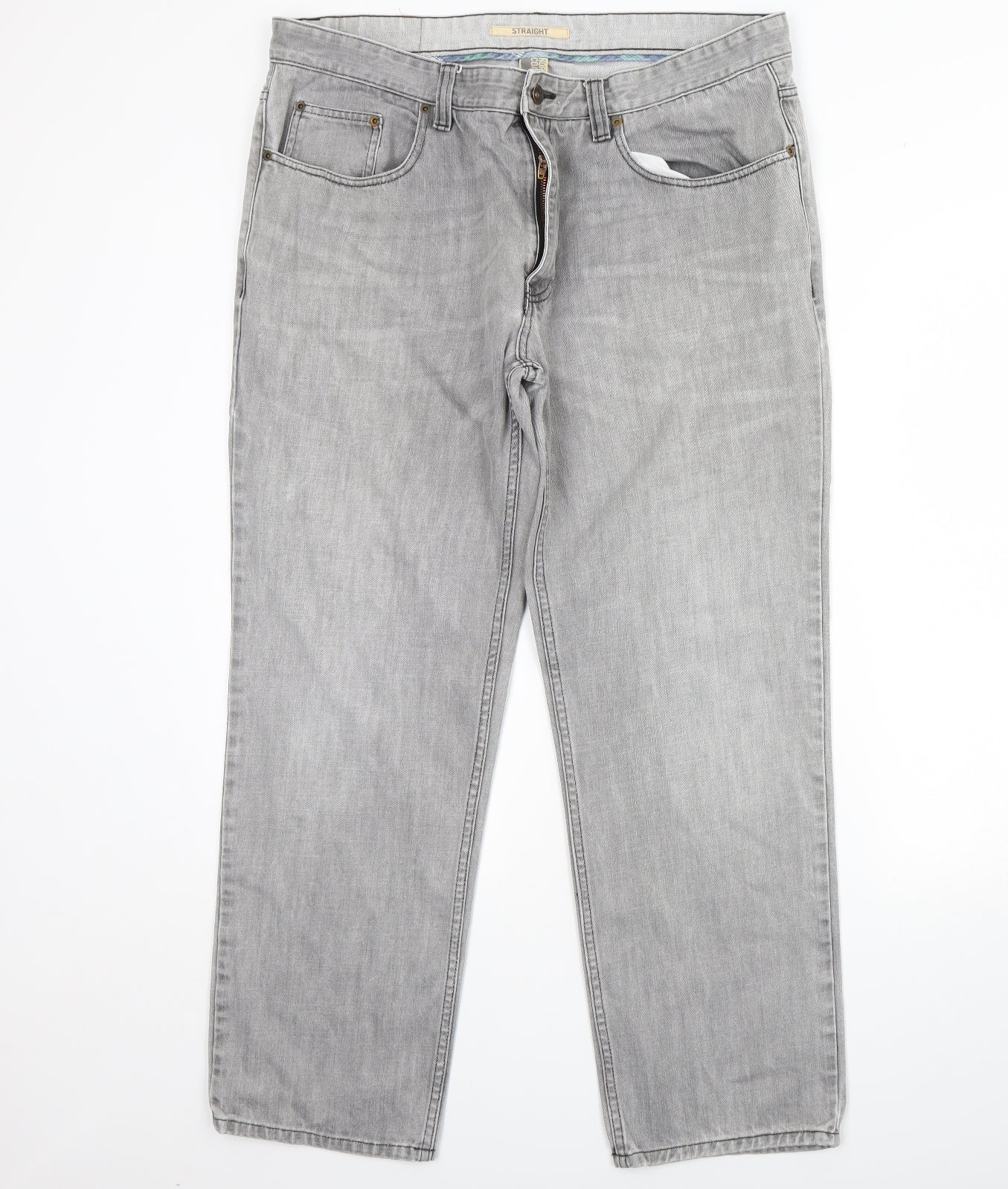 North coast Mens Grey  Denim Straight Jeans Size 36 L29 in