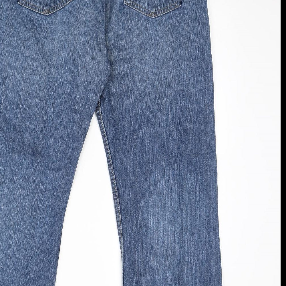 M&s Mens Blue  Denim Straight Jeans Size 38 L29 in
