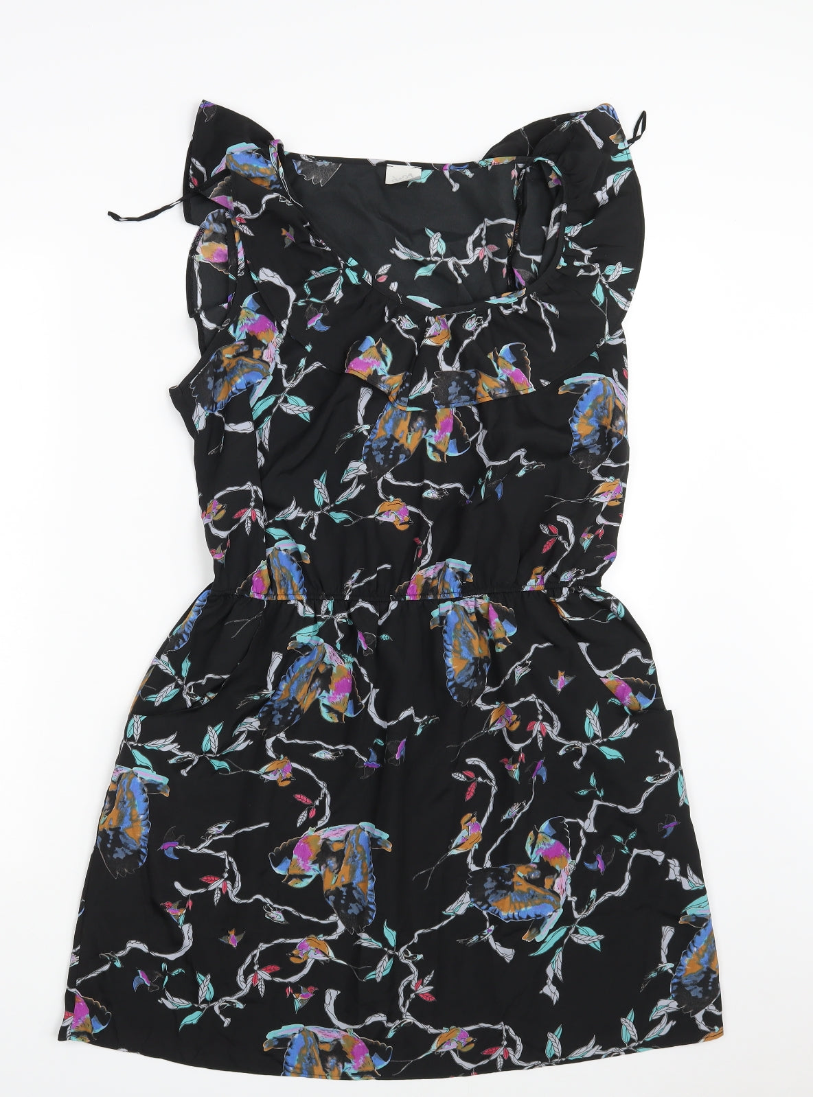 George Womens Black Floral  Fit & Flare  Size 12