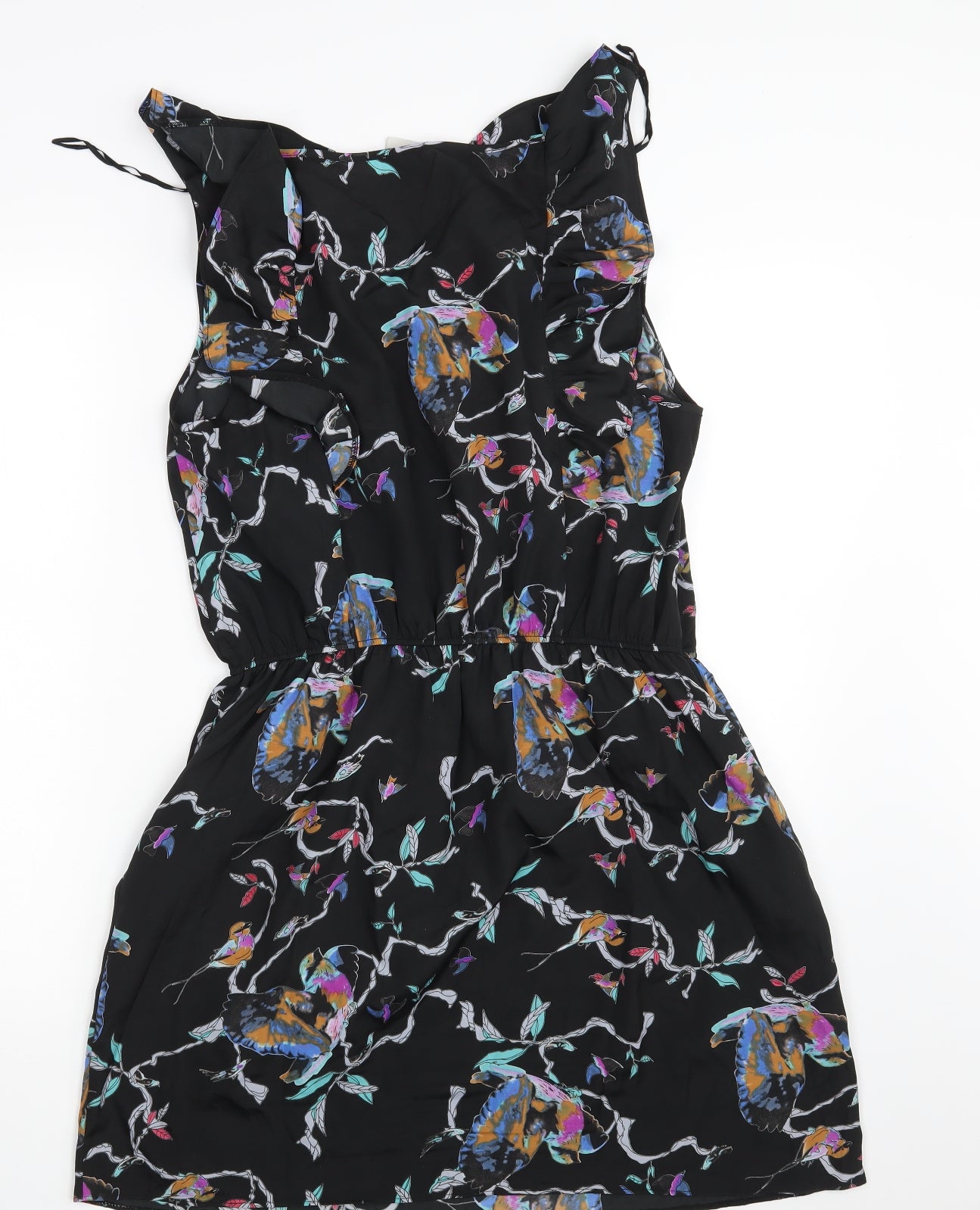 George Womens Black Floral  Fit & Flare  Size 12