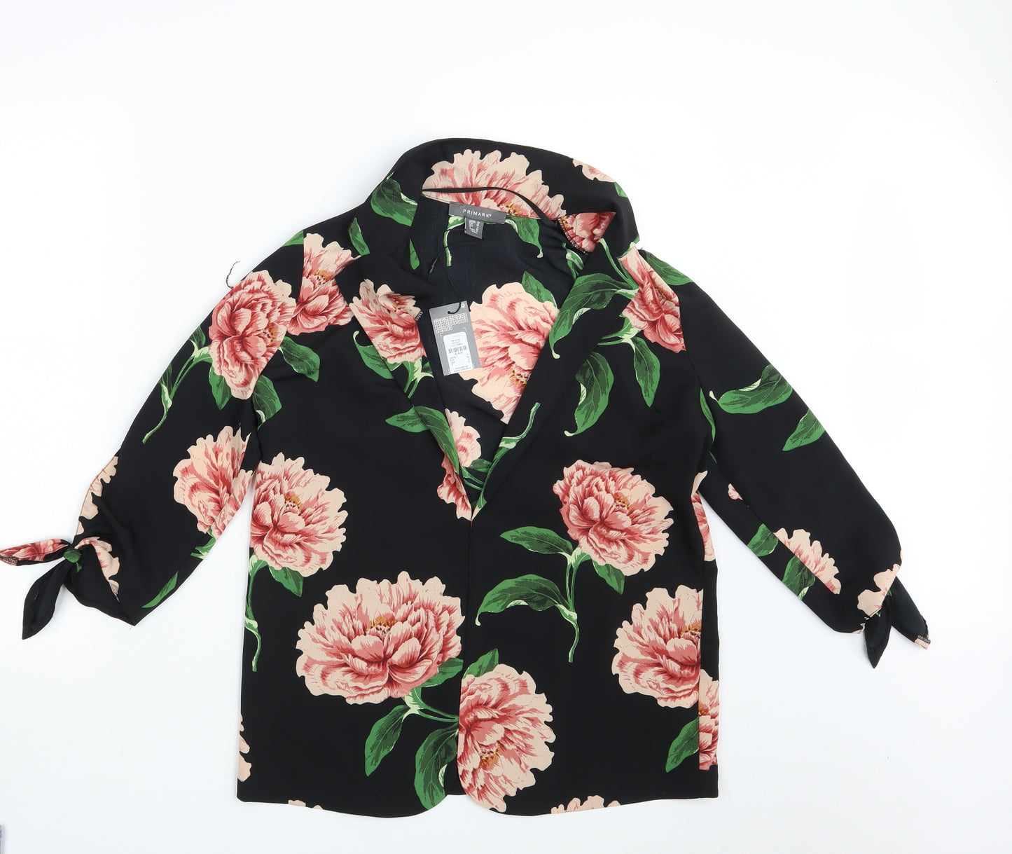 Primark Womens Black Floral  Basic Blouse Size 10