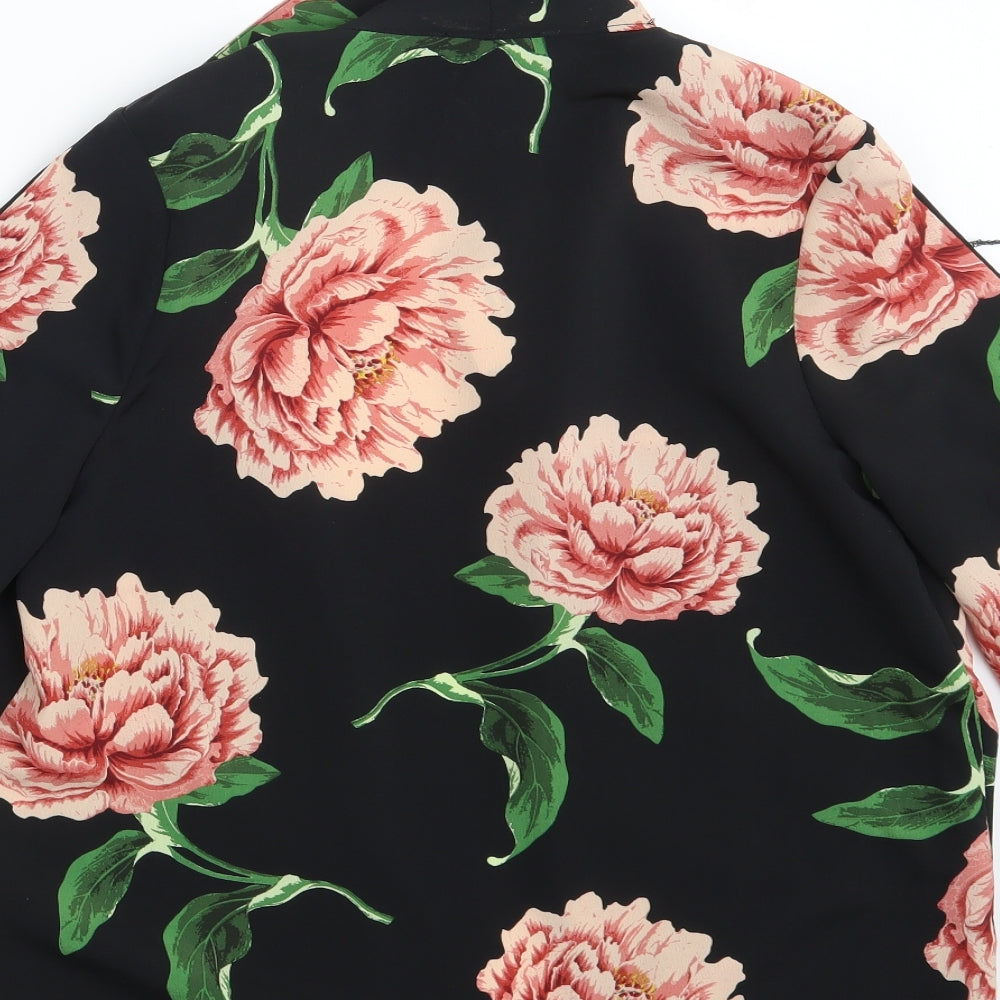 Primark Womens Black Floral  Basic Blouse Size 10