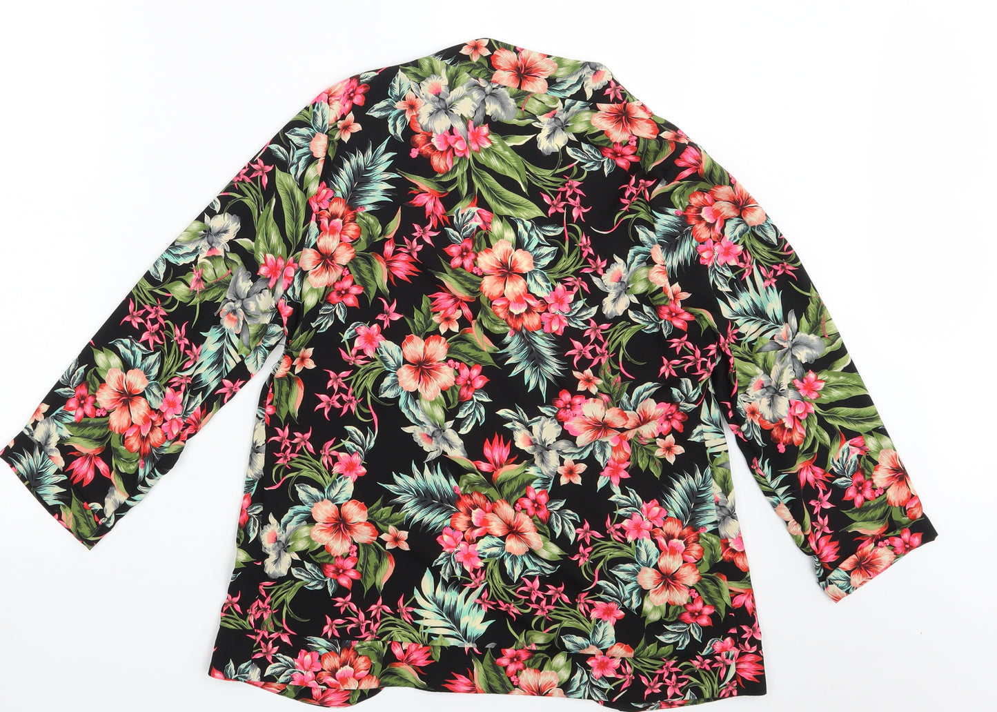 New Look Womens Black Floral  Jacket Blazer Size 12