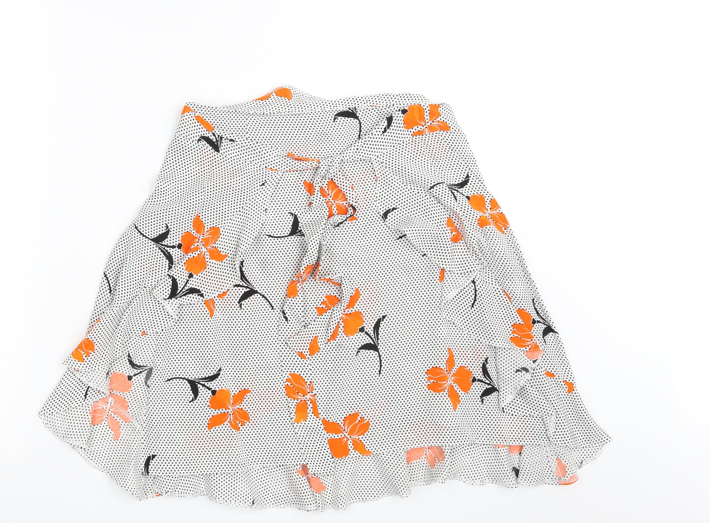 River Island Womens White Polka Dot  A-Line Skirt Size 10
