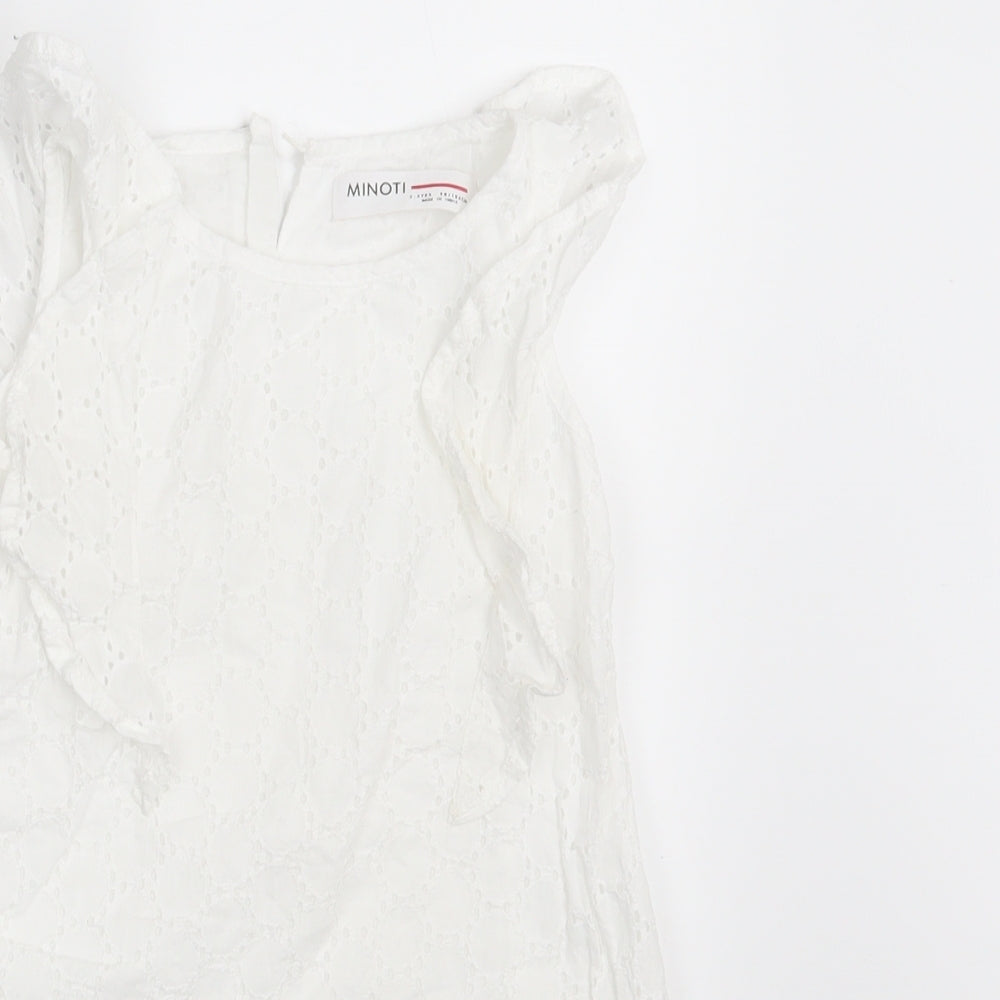 Minoti Girls White   A-Line  Size 3-4 Years
