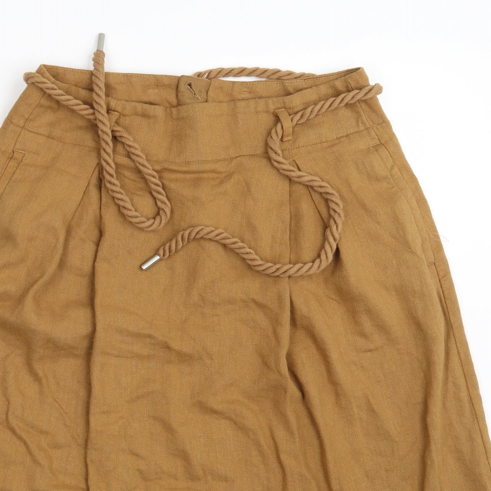 M&S Womens Brown   A-Line Skirt Size 10