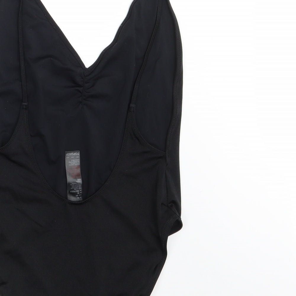 Topshop Womens Black   Bodysuit One-Piece Size 16
