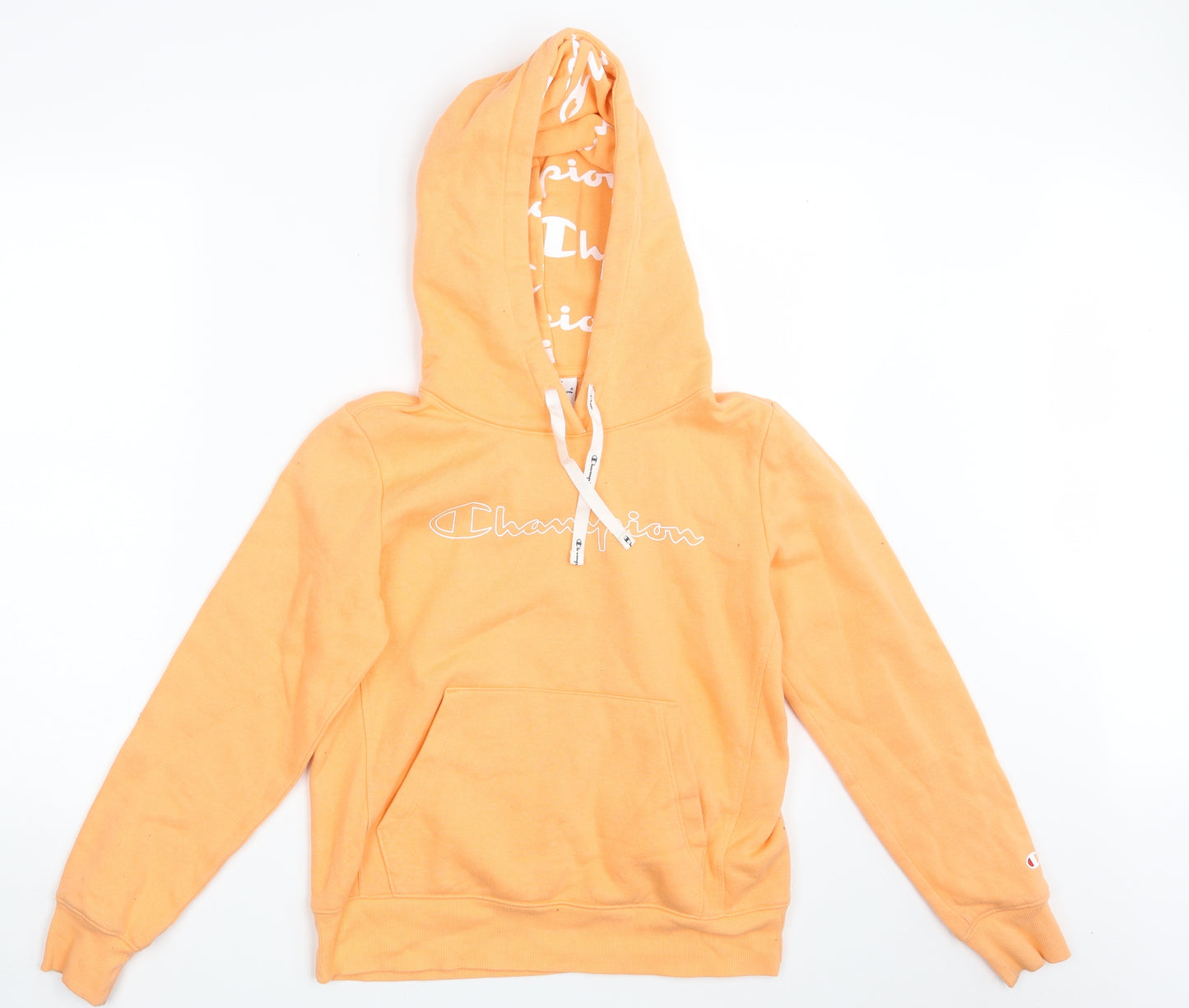 Champion Mens Orange   Pullover Hoodie Size S
