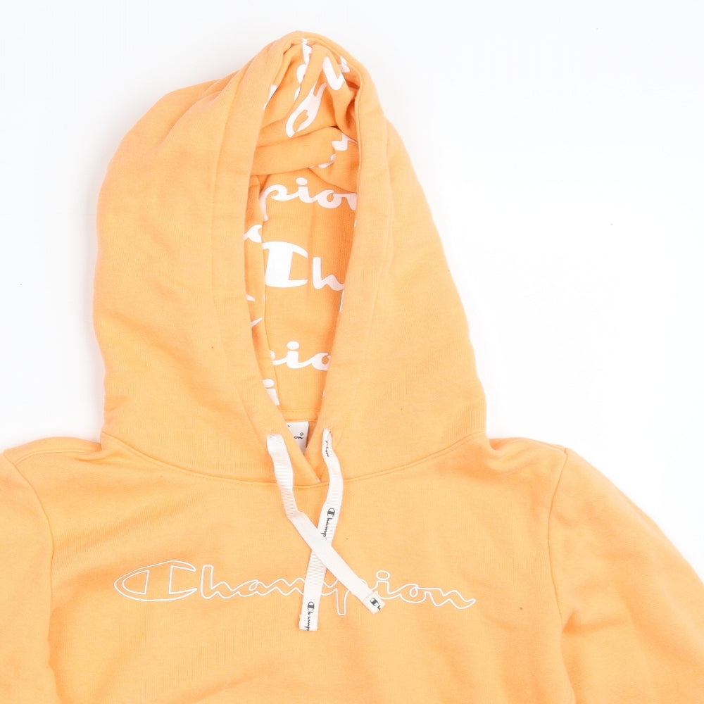 Champion Mens Orange   Pullover Hoodie Size S
