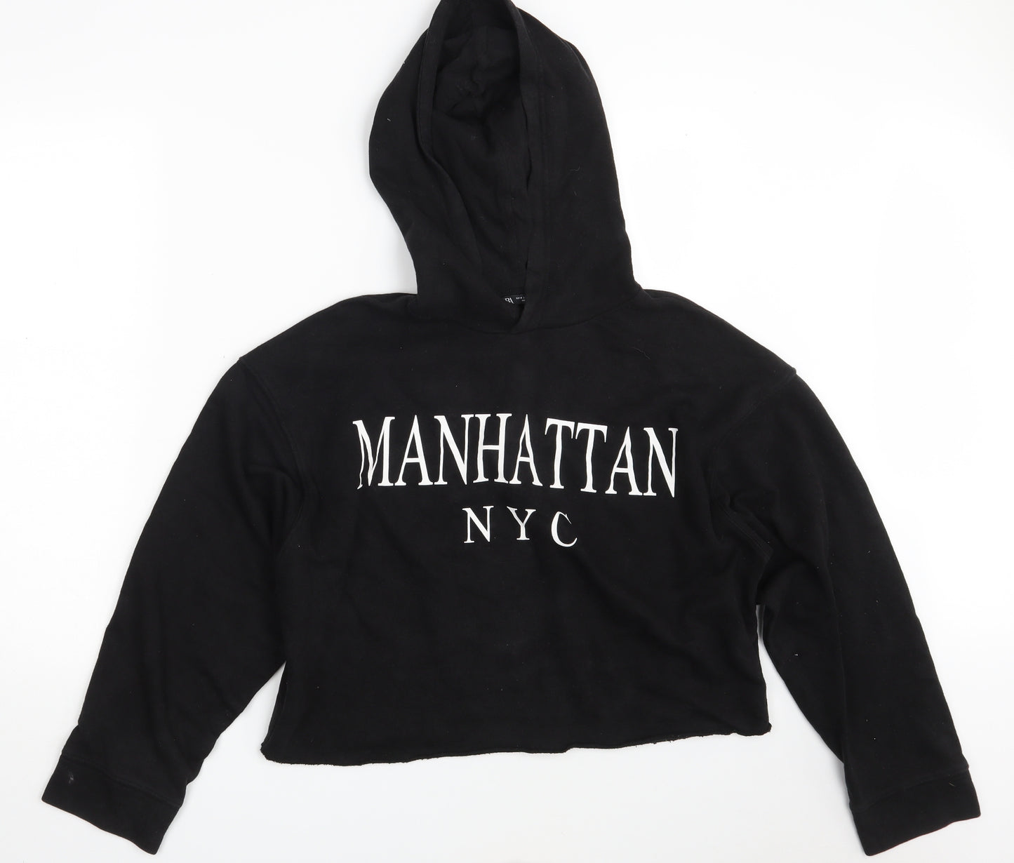 Zara Womens Black   Pullover Hoodie Size M  - Croppped