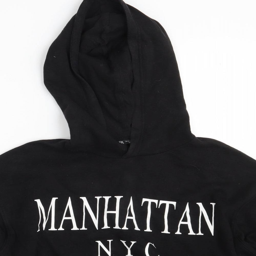 Zara Womens Black   Pullover Hoodie Size M  - Croppped