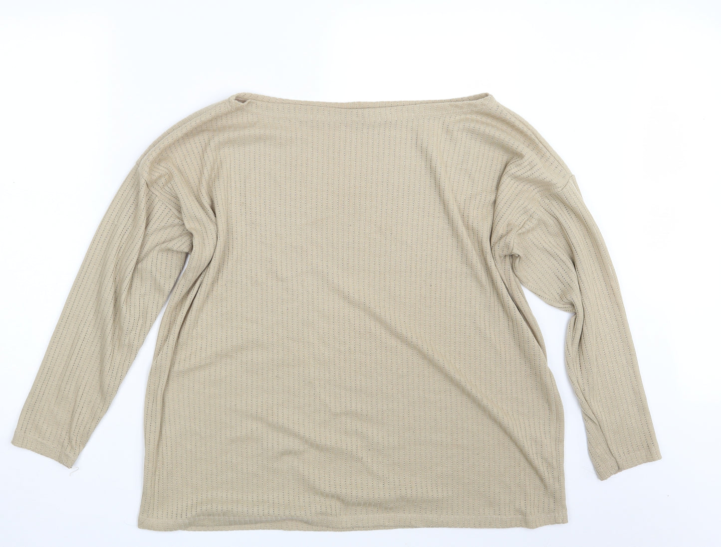 Boohoo Womens Beige   Pullover Sweatshirt Size 16