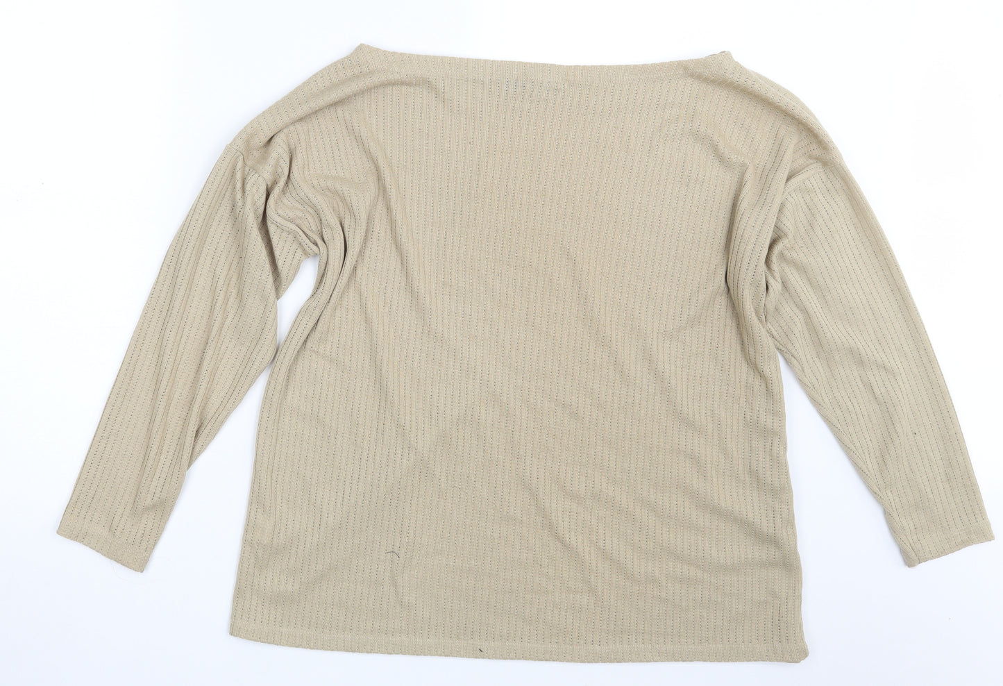 Boohoo Womens Beige   Pullover Sweatshirt Size 16