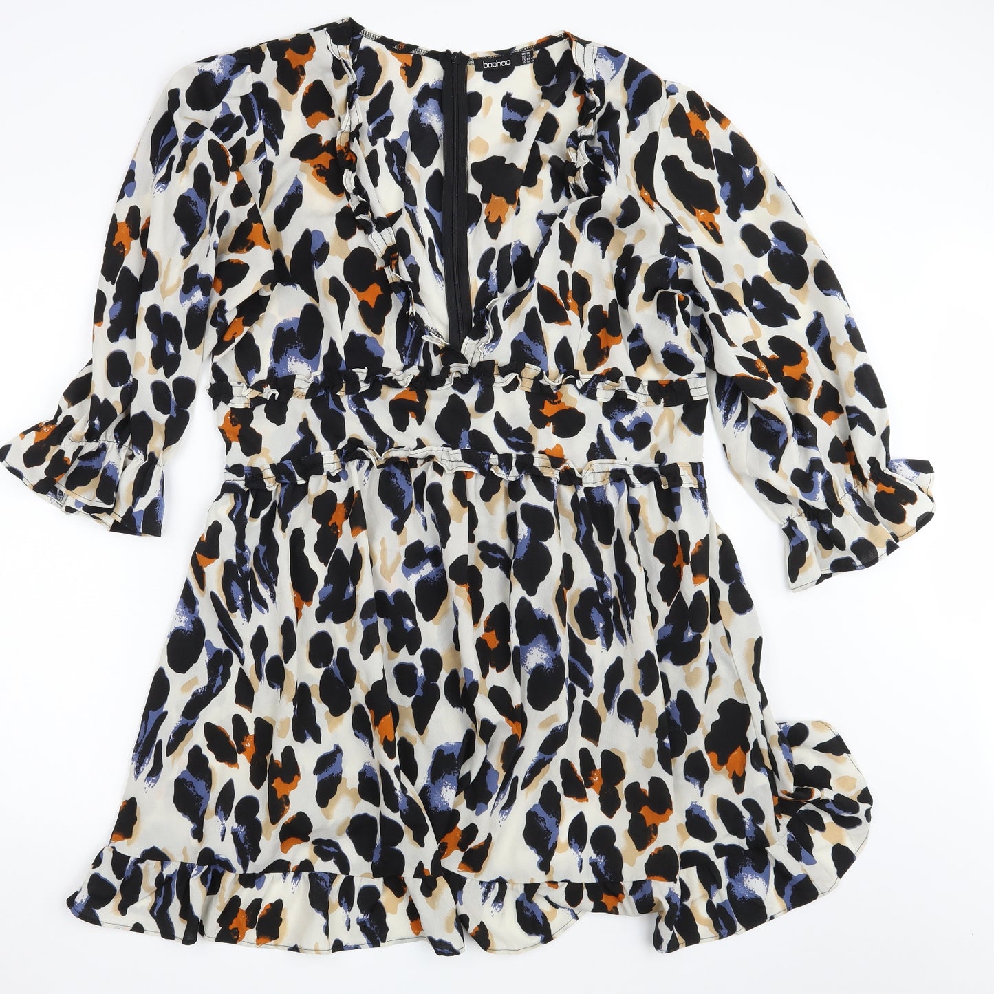 Boohoo Womens Multicoloured Animal Print  Fit & Flare  Size 18