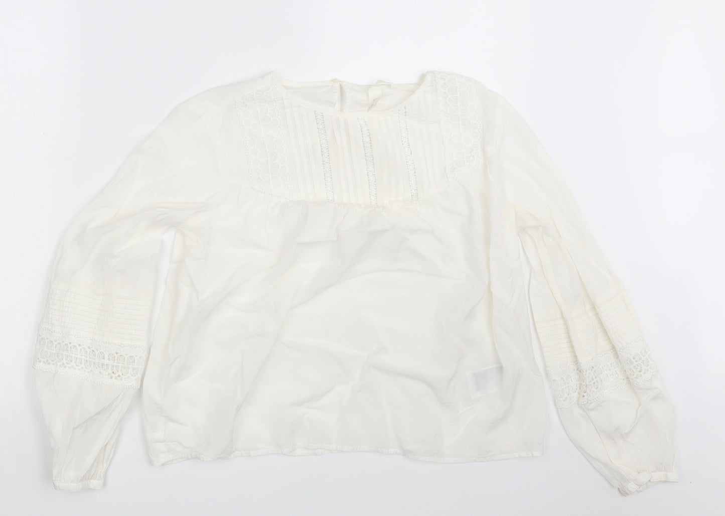 H&M Womens Ivory   Basic Blouse Size 10