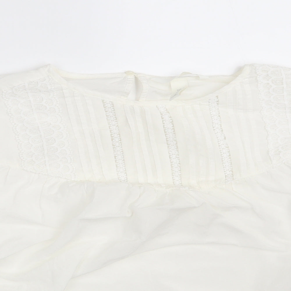 H&M Womens Ivory   Basic Blouse Size 10