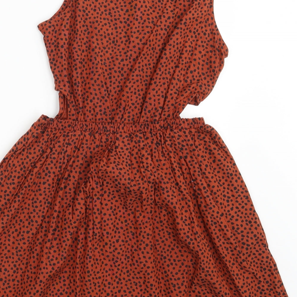 NEXT Girls Brown Animal Print  Fit & Flare  Size 11 Years