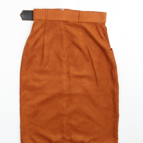 Primark Womens Brown   Straight & Pencil Skirt Size 8  - Belted