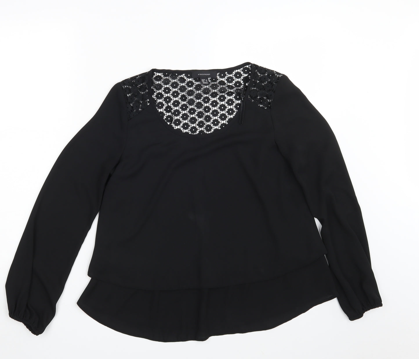 Atmosphere Womens Black Floral  Basic Blouse Size 8