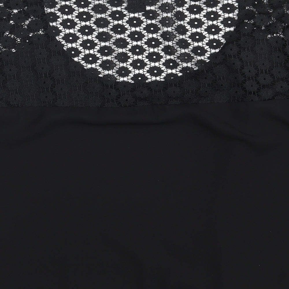 Atmosphere Womens Black Floral  Basic Blouse Size 8