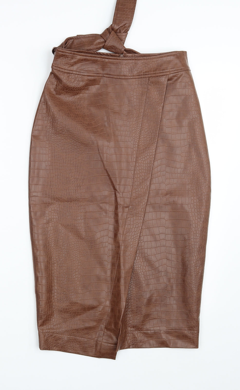 Primark Womens Brown Animal Print  Straight & Pencil Skirt Size 8  - Belted