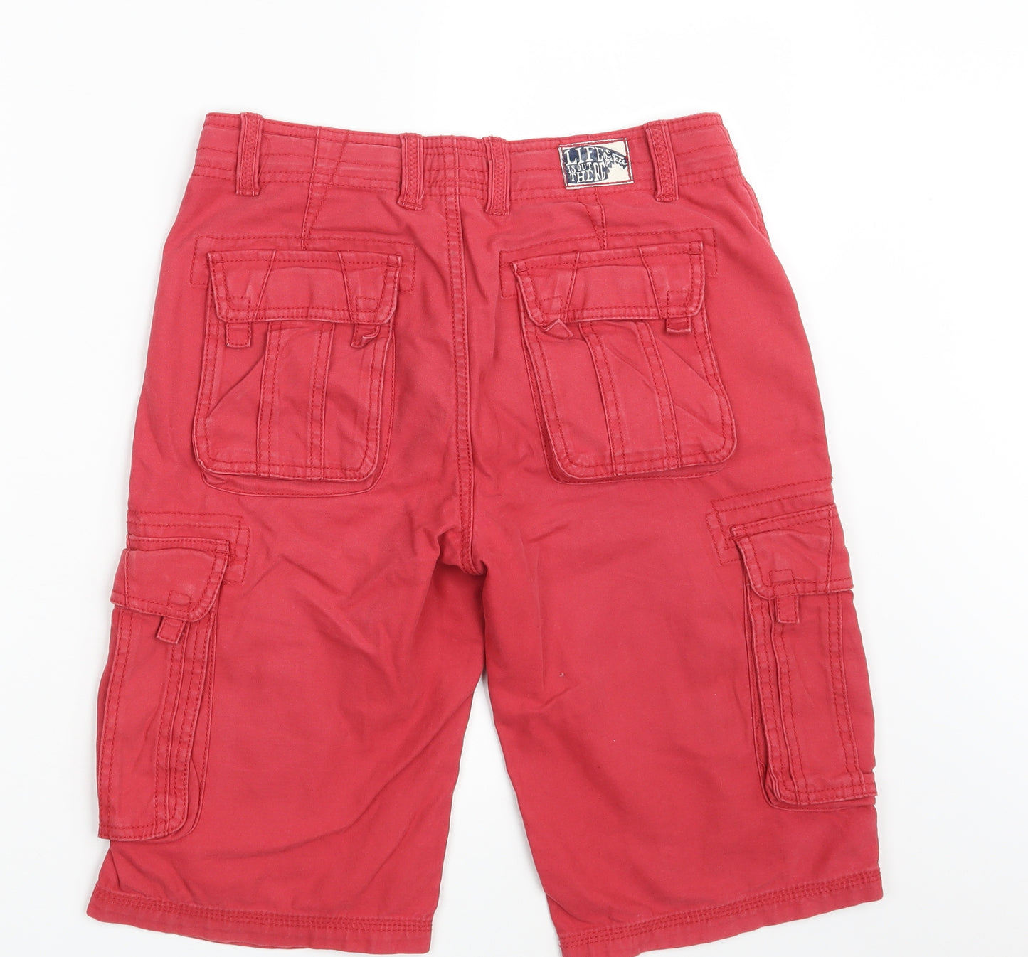 Fat Face Boys Red  Denim Cargo Shorts Size 12-13 Years