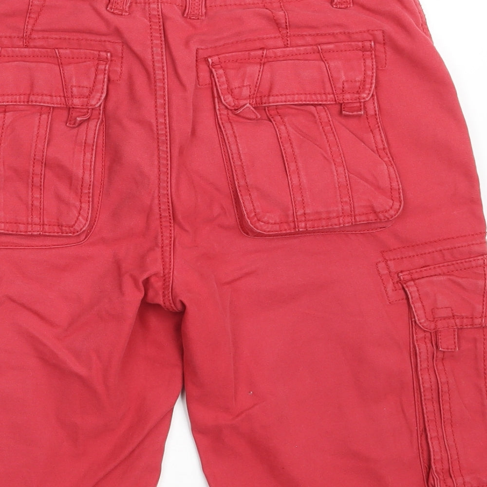 Fat Face Boys Red  Denim Cargo Shorts Size 12-13 Years