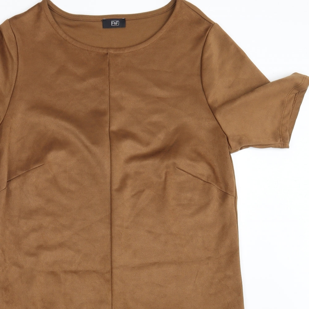 F&F Womens Brown   T-Shirt Dress  Size 12